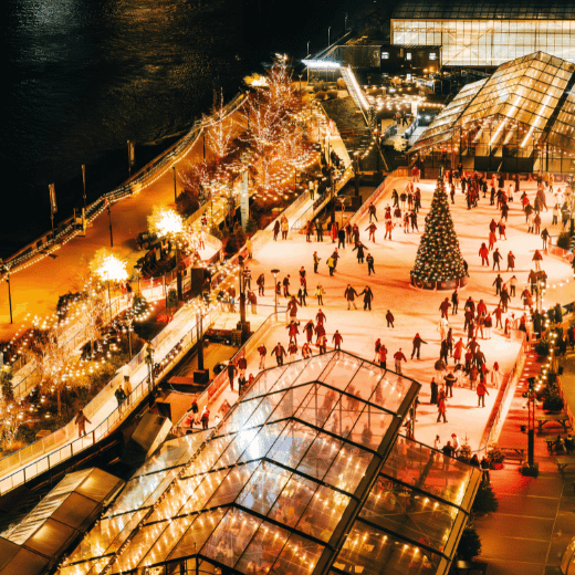 Glide rink at night