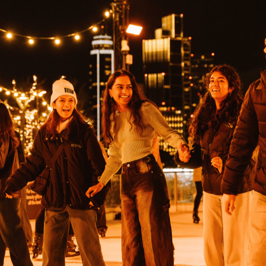 Girls ice skating