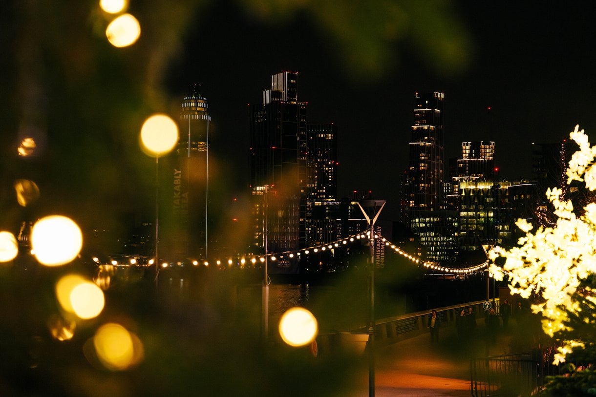 Scenic photo from skate trail with London Riverside in the background