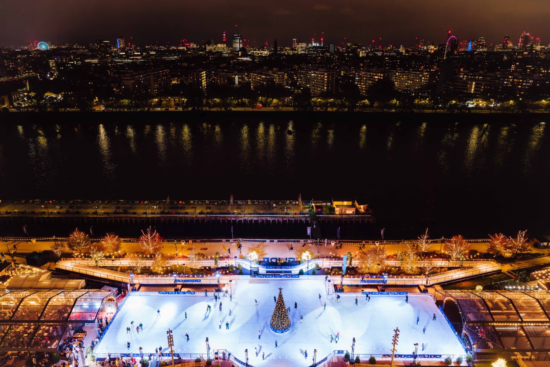 Ariel image of Glide ice rink and skate trail